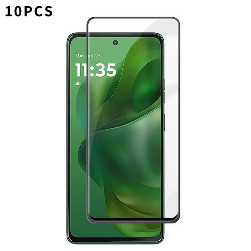 For Motorola Moto G Power 2025 10pcs Kalebol High-Aluminum Screen-Printed Full-Coverage Anti-Fingerprint Black-Bordered HD Tempered Glass Film