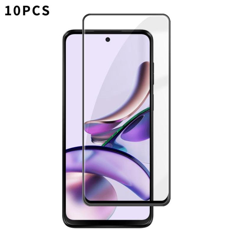 For Motorola Moto G13 10pcs Kalebol High-Aluminum Screen-Printed Full-Coverage Anti-Fingerprint Black-Bordered HD Tempered Glass Film