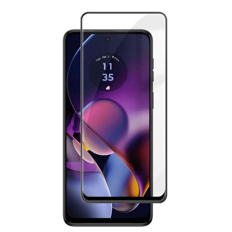 For Motorola Moto G54 Kalebol High-Aluminum Screen-Printed Full-Coverage Anti-Fingerprint Black-Bordered HD Tempered Glass Film