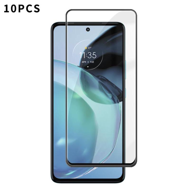 For Motorola Moto G72 10pcs Kalebol High-Aluminum Screen-Printed Full-Coverage Anti-Fingerprint Black-Bordered HD Tempered Glass Film