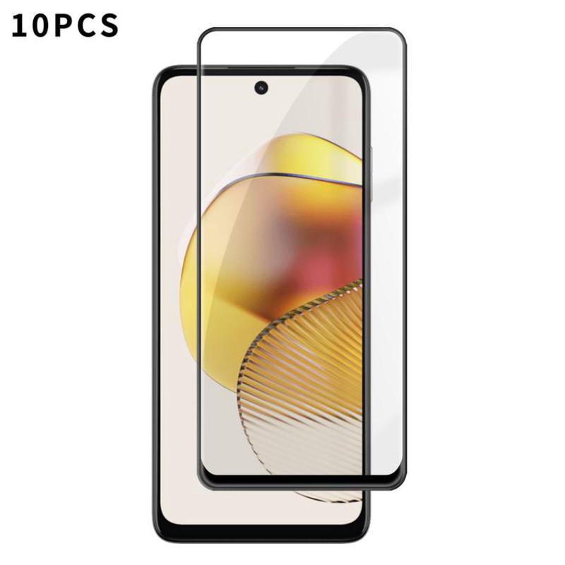 For Motorola Moto G73 10pcs Kalebol High-Aluminum Screen-Printed Full-Coverage Anti-Fingerprint Black-Bordered HD Tempered Glass Film