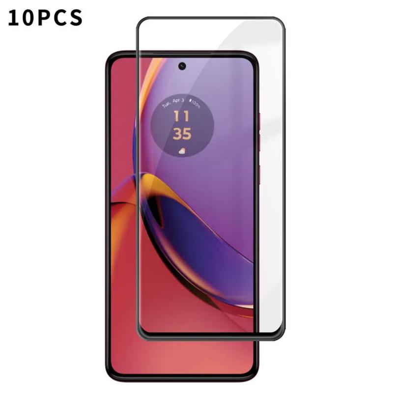 For Motorola Moto G84 10pcs Kalebol High-Aluminum Screen-Printed Full-Coverage Anti-Fingerprint Black-Bordered HD Tempered Glass Film