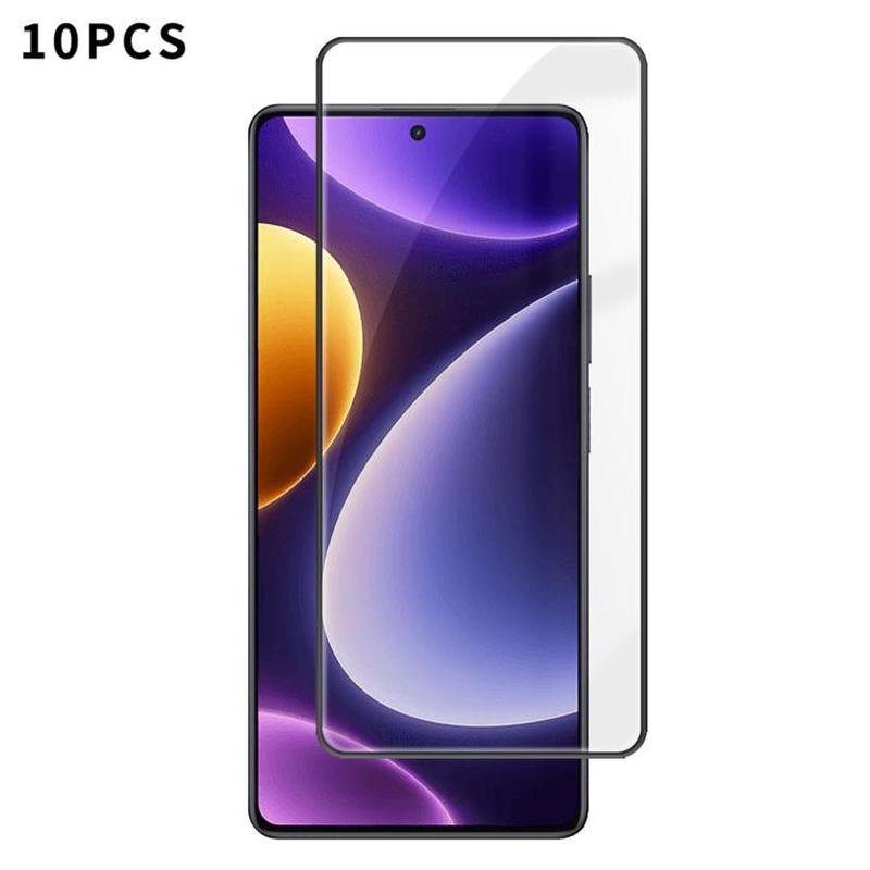For Redmi Note 12 Turbo 10pcs Kalebol High-Aluminum Screen-Printed Full-Coverage Anti-Fingerprint Black-Bordered HD Tempered Glass Film