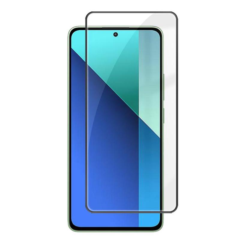 For Redmi Note 13 Pro 4G Kalebol High-Aluminum Screen-Printed Full-Coverage Anti-Fingerprint Black-Bordered HD Tempered Glass Film