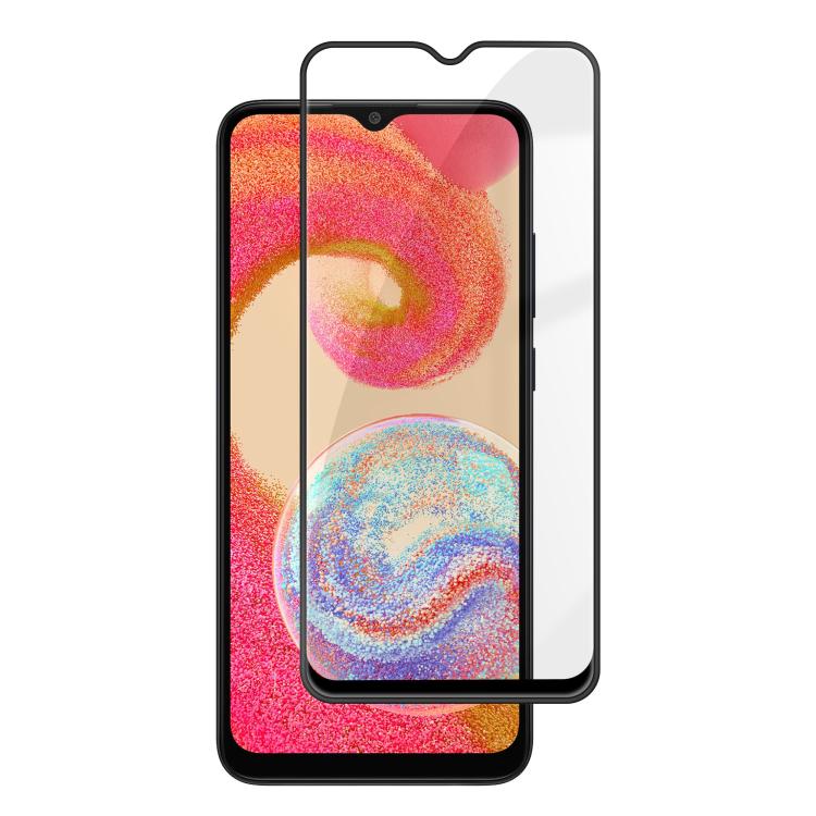 For Samsung Galaxy A04e Kalebol High-Aluminum Screen-Printed Full-Coverage Anti-Fingerprint Black-Bordered HD Tempered Glass Film