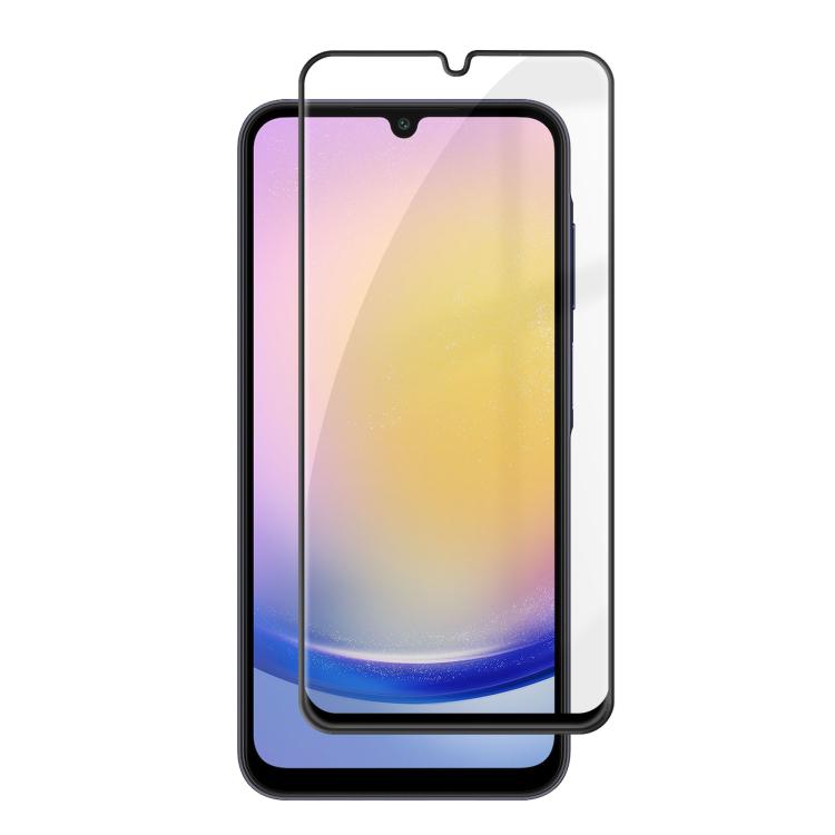 For Samsung Galaxy A25 5G Kalebol High-Aluminum Screen-Printed Full-Coverage Anti-Fingerprint Black-Bordered HD Tempered Glass Film