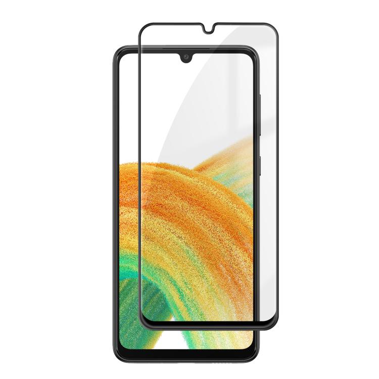 For Samsung Galaxy A33 5G Kalebol High-Aluminum Screen-Printed Full-Coverage Anti-Fingerprint Black-Bordered HD Tempered Glass Film