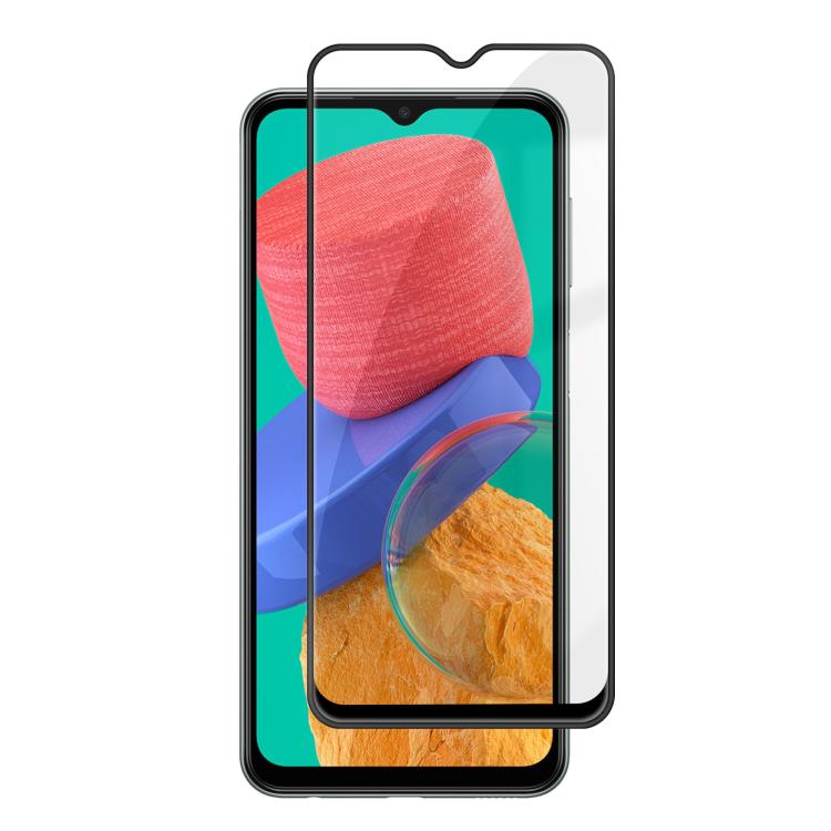 For Samsung Galaxy M33 5G Kalebol High-Aluminum Screen-Printed Full-Coverage Anti-Fingerprint Black-Bordered HD Tempered Glass Film