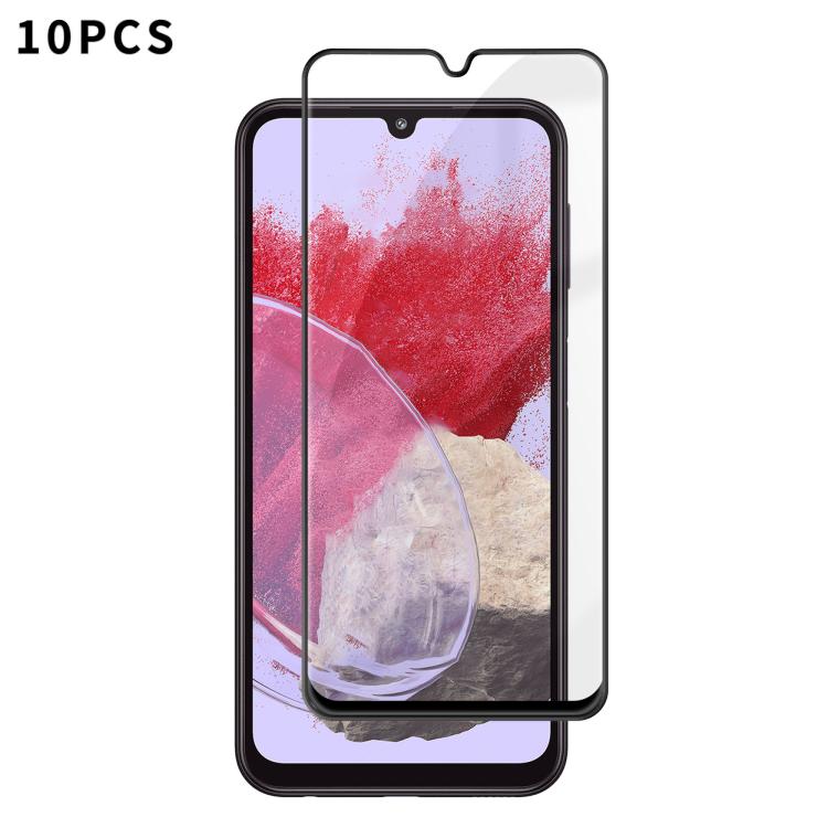 For Samsung Galaxy M34 5G 10pcs Kalebol High-Aluminum Screen-Printed Full-Coverage Anti-Fingerprint Black-Bordered HD Tempered Glass Film