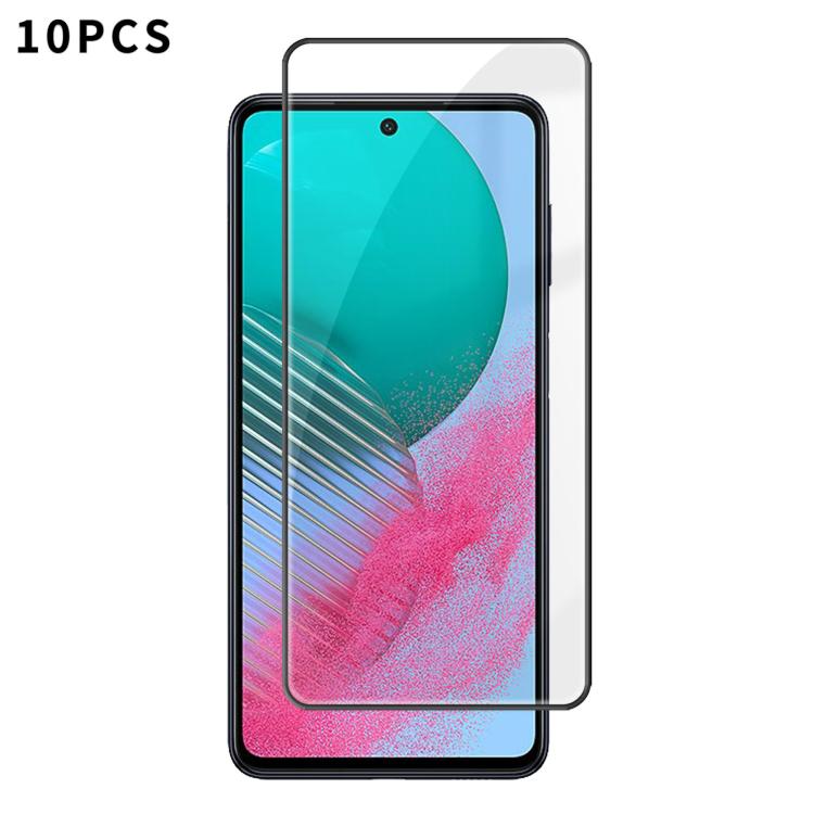 For Samsung Galaxy M54 5G 10pcs Kalebol High-Aluminum Screen-Printed Full-Coverage Anti-Fingerprint Black-Bordered HD Tempered Glass Film