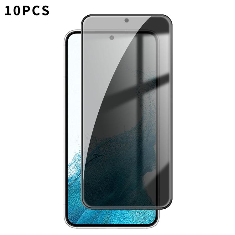 For Samsung Galaxy S22 5G 10pcs Kalebol High-Aluminum Screen-Printed Full-Coverage Black-Border Privacy Tempered Glass Film