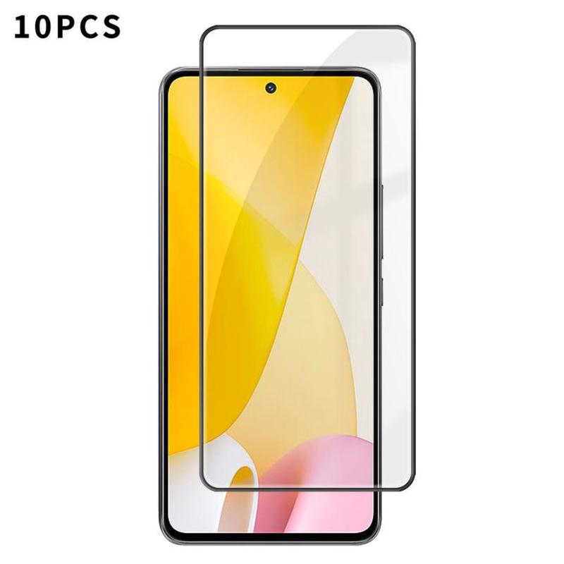 For Xiaomi 12 Lite 10pcs Kalebol High-Aluminum Screen-Printed Full-Coverage Anti-Fingerprint Black-Bordered HD Tempered Glass Film