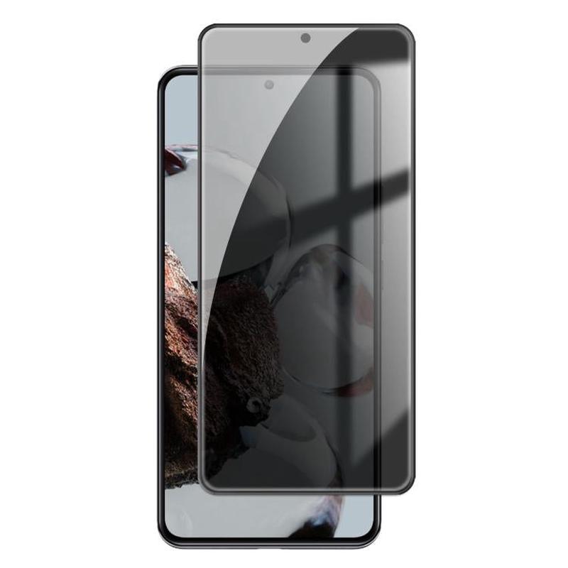 For Xiaomi 12T Pro Kalebol High-Aluminum Screen-Printed Full-Coverage Black-Border Privacy Tempered Glass Film