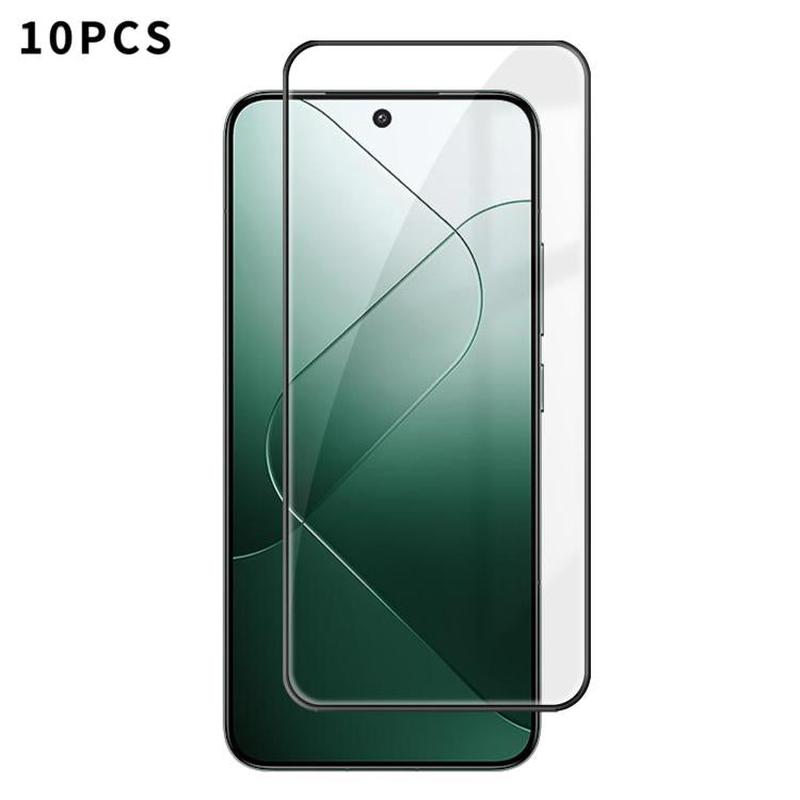 For Xiaomi 14 10pcs Kalebol High-Aluminum Screen-Printed Full-Coverage Anti-Fingerprint Black-Bordered HD Tempered Glass Film
