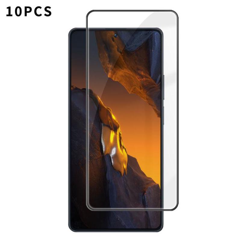 For Xiaomi Poco F5 10pcs Kalebol High-Aluminum Screen-Printed Full-Coverage Anti-Fingerprint Black-Bordered HD Tempered Glass Film