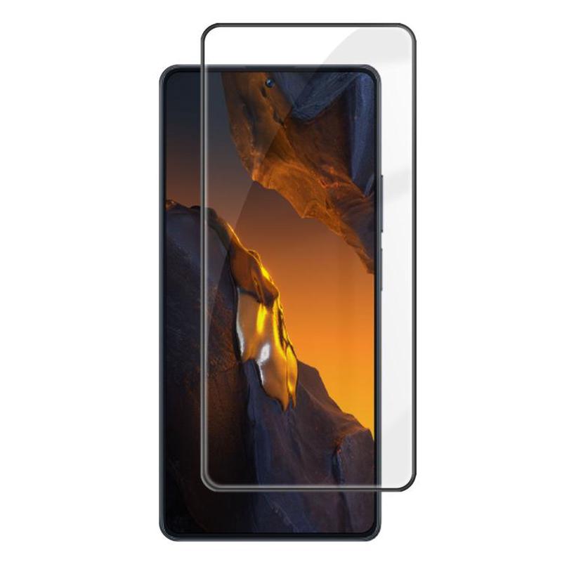 For Xiaomi Poco F5 Kalebol High-Aluminum Screen-Printed Full-Coverage Anti-Fingerprint Black-Bordered HD Tempered Glass Film