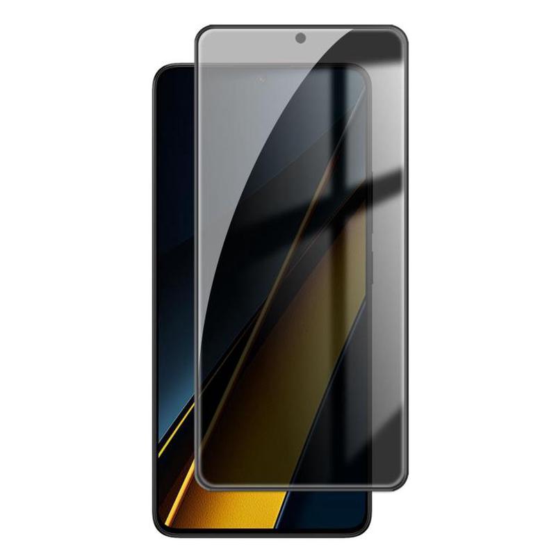 For Xiaomi Poco X6 Pro 5G Kalebol High-Aluminum Screen-Printed Full-Coverage Black-Border Privacy Tempered Glass Film