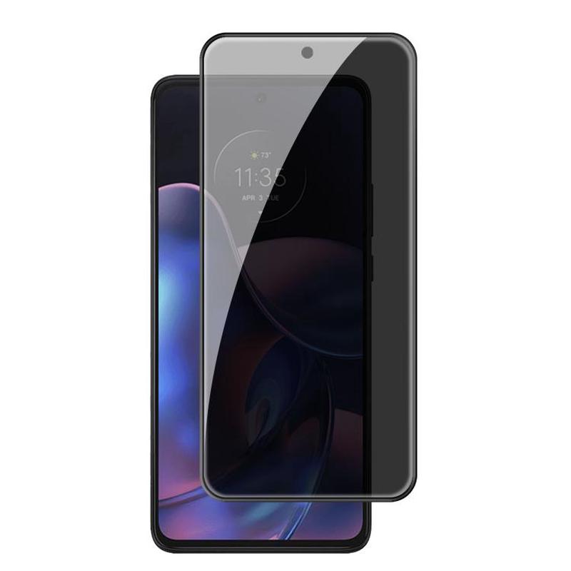 For Motorola Edge 2022 Kalebol High-Aluminum Screen-Printed Full-Coverage Black-Border Privacy Tempered Glass Film