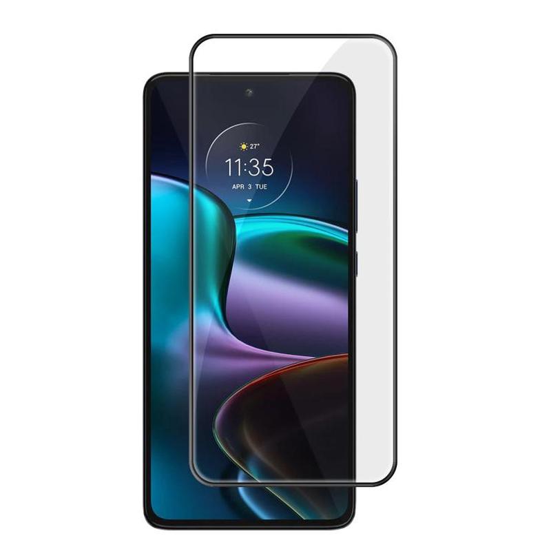 For Motorola Edge 30 Kalebol High-Aluminum Screen-Printed Full-Coverage Anti-Fingerprint Black-Bordered HD Tempered Glass Film