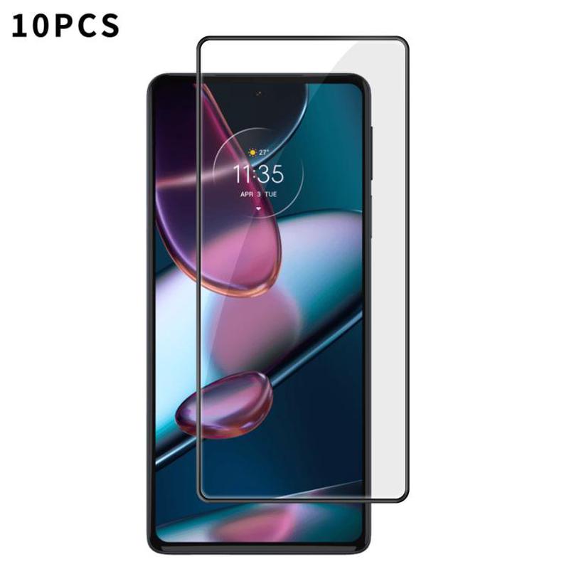 For Motorola Edge 30 Pro Kalebol High-Aluminum Screen-Printed Full-Coverage Anti-Fingerprint Black-Bordered HD Tempered Glass Film