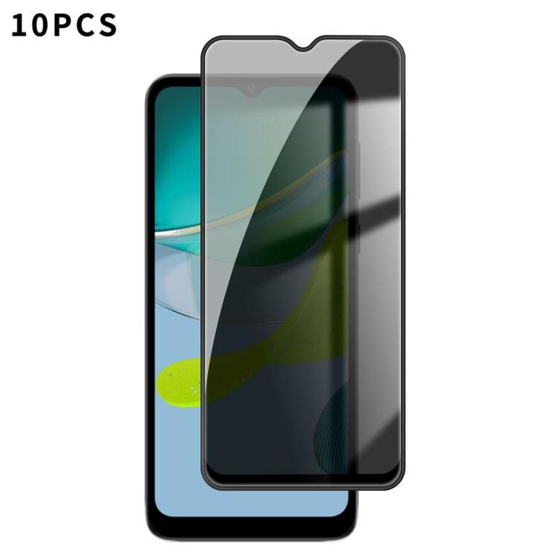 For Motorola Moto E13 10pcs Kalebol High-Aluminum Screen-Printed Full-Coverage Black-Border Privacy Tempered Glass Film