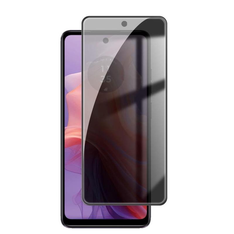 For Motorola Moto E14 Kalebol High-Aluminum Screen-Printed Full-Coverage Black-Border Privacy Tempered Glass Film