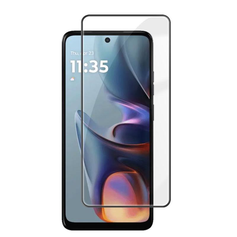 For Motorola Moto E15 Kalebol High-Aluminum Screen-Printed Full-Coverage Anti-Fingerprint Black-Bordered HD Tempered Glass Film