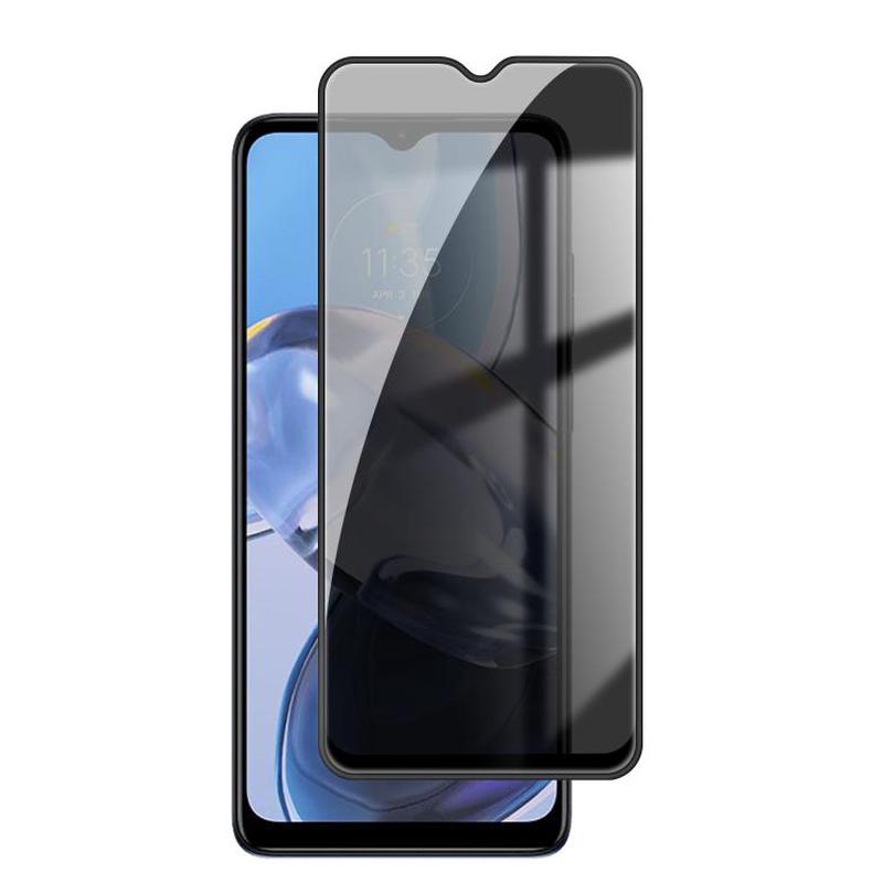 For Motorola Moto E22 Kalebol High-Aluminum Screen-Printed Full-Coverage Black-Border Privacy Tempered Glass Film