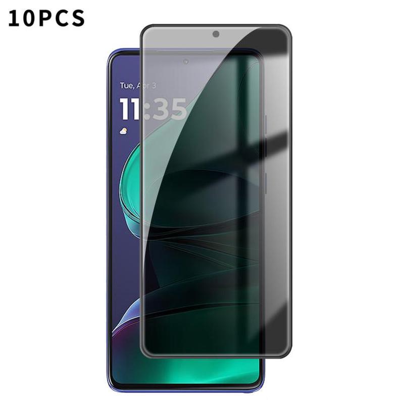 For Motorola Moto G Stylus 2025 10pcs Kalebol High-Aluminum Screen-Printed Full-Coverage Black-Border Privacy Tempered Glass Film