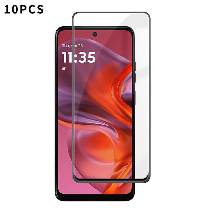 For Motorola Moto G05 10pcs Kalebol High-Aluminum Screen-Printed Full-Coverage Anti-Fingerprint Black-Bordered HD Tempered Glass Film