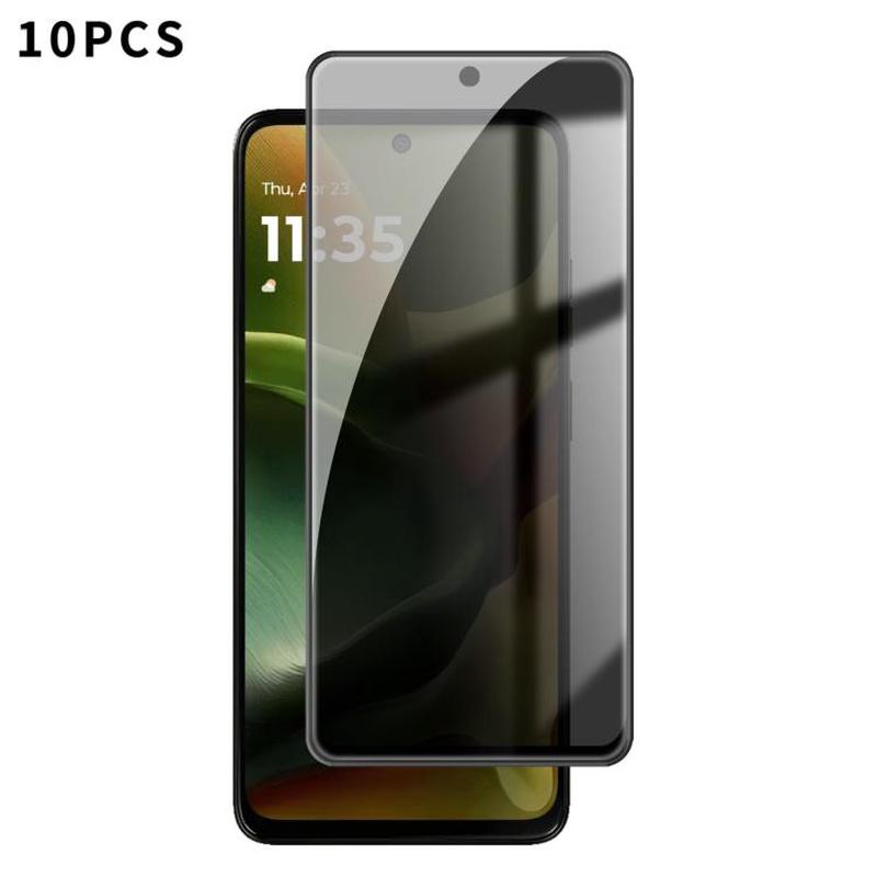 For Motorola Moto G15 Power 10pcs Kalebol High-Aluminum Screen-Printed Full-Coverage Black-Border Privacy Tempered Glass Film