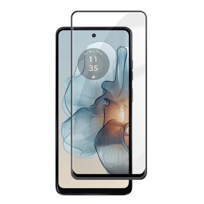 For Motorola Moto G24 Power Kalebol High-Aluminum Screen-Printed Full-Coverage Anti-Fingerprint Black-Bordered HD Tempered Glass Film