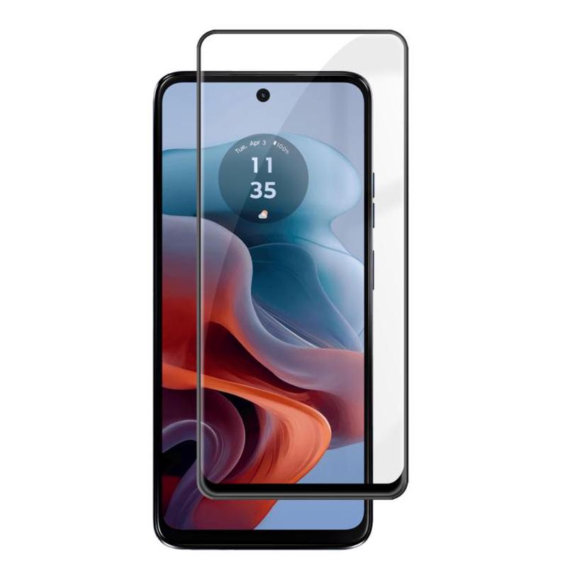 For Motorola Moto G34 Kalebol High-Aluminum Screen-Printed Full-Coverage Anti-Fingerprint Black-Bordered HD Tempered Glass Film