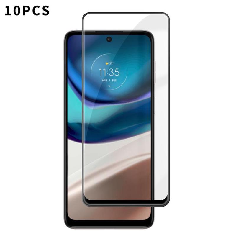 For Motorola Moto G42 10pcs Kalebol High-Aluminum Screen-Printed Full-Coverage Anti-Fingerprint Black-Bordered HD Tempered Glass Film