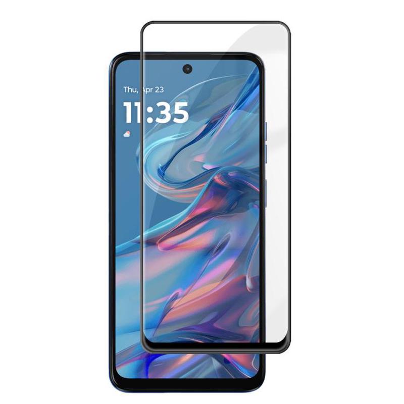 For Motorola Moto G45 5G Kalebol High-Aluminum Screen-Printed Full-Coverage Anti-Fingerprint Black-Bordered HD Tempered Glass Film