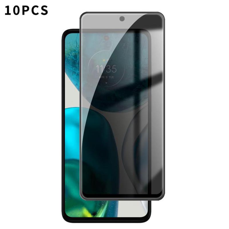 For Motorola Moto G52 10pcs Kalebol High-Aluminum Screen-Printed Full-Coverage Black-Border Privacy Tempered Glass Film