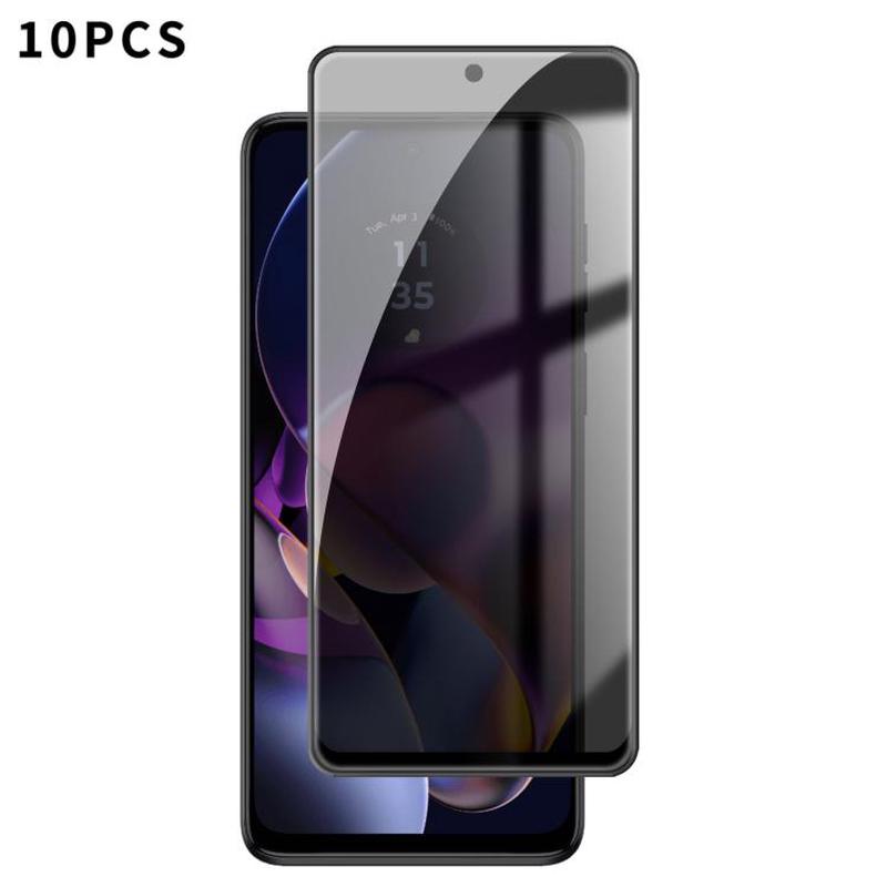 For Motorola Moto G54 10pcs Kalebol High-Aluminum Screen-Printed Full-Coverage Black-Border Privacy Tempered Glass Film