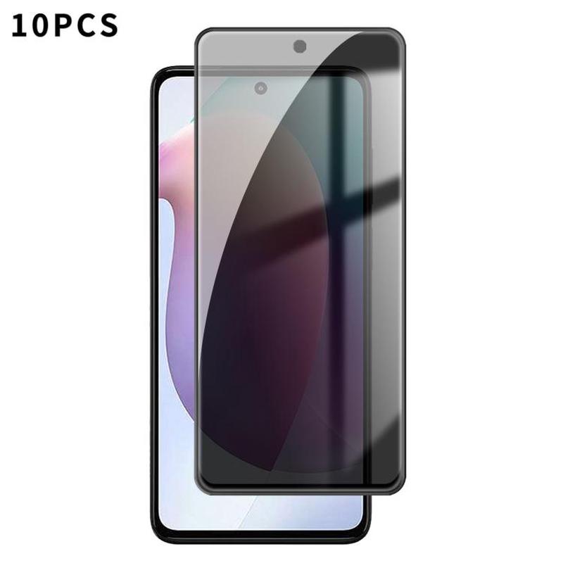 For Motorola Moto G71s 10pcs Kalebol High-Aluminum Screen-Printed Full-Coverage Black-Border Privacy Tempered Glass Film