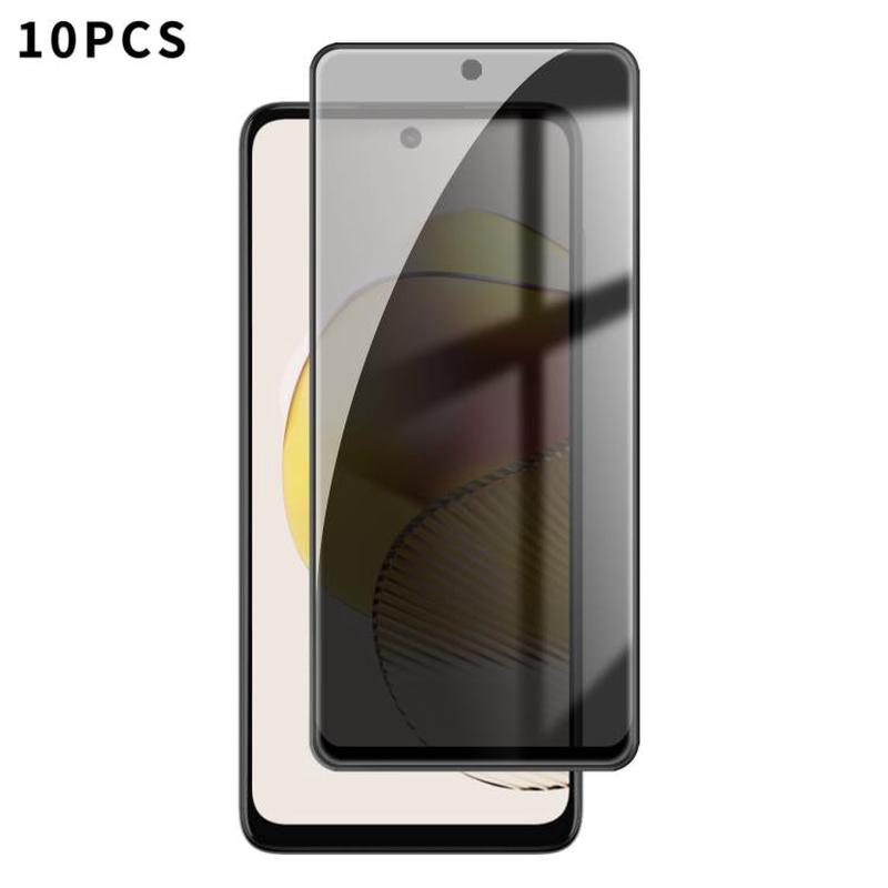 For Motorola Moto G73 10pcs Kalebol High-Aluminum Screen-Printed Full-Coverage Black-Border Privacy Tempered Glass Film