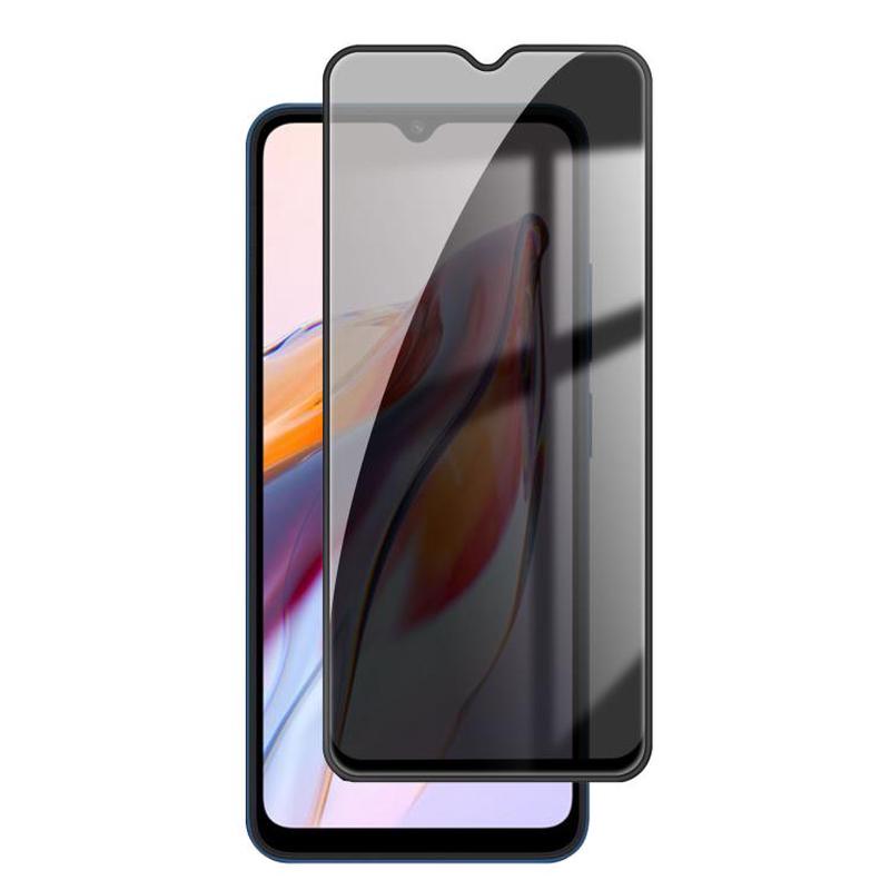 For Redmi 12C Kalebol High-Aluminum Screen-Printed Full-Coverage Black-Border Privacy Tempered Glass Film