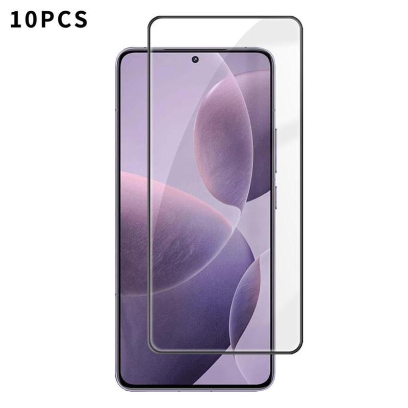 For Redmi K70 10pcs Kalebol High-Aluminum Screen-Printed Full-Coverage Anti-Fingerprint Black-Bordered HD Tempered Glass Film