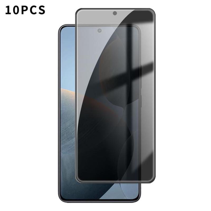 For Redmi K70E 5G 10pcs Kalebol High-Aluminum Screen-Printed Full-Coverage Black-Border Privacy Tempered Glass Film