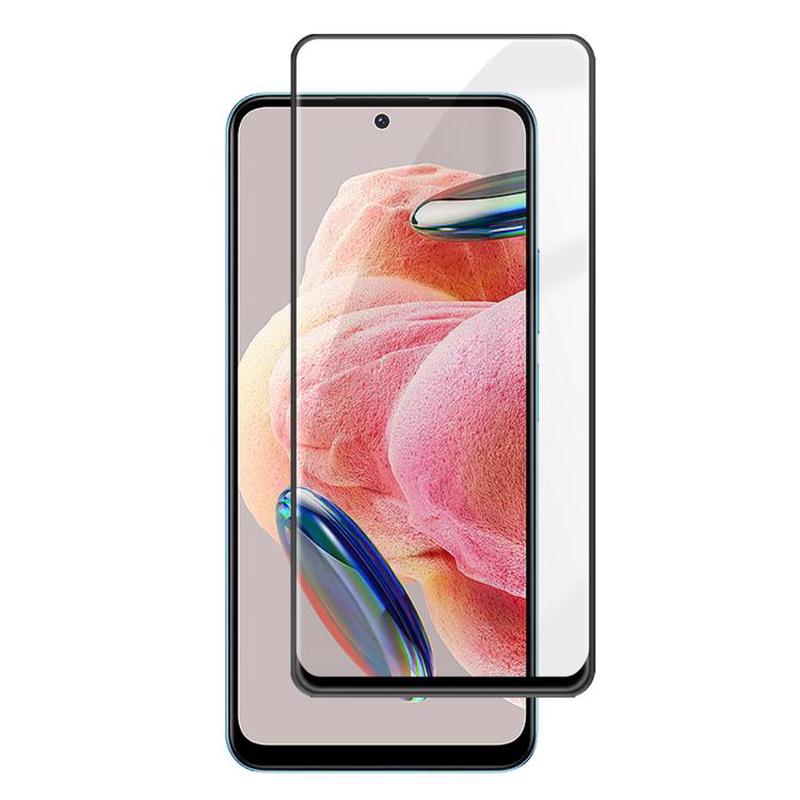 For Redmi Note 12 Pro 4G Global Kalebol High-Aluminum Screen-Printed Full-Coverage Anti-Fingerprint Black-Bordered HD Tempered Glass Film