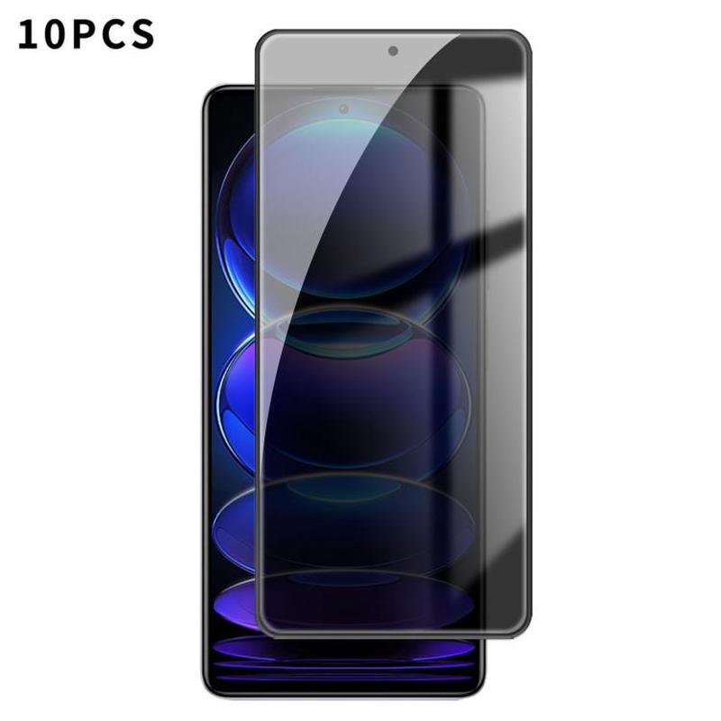 For Redmi Note 12 Pro+ 5G Global 10pcs Kalebol High-Aluminum Screen-Printed Full-Coverage Black-Border Privacy Tempered Glass Film