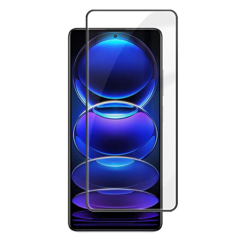 For Redmi Note 12 Pro+ 5G Global Kalebol High-Aluminum Screen-Printed Full-Coverage Anti-Fingerprint Black-Bordered HD Tempered Glass Film