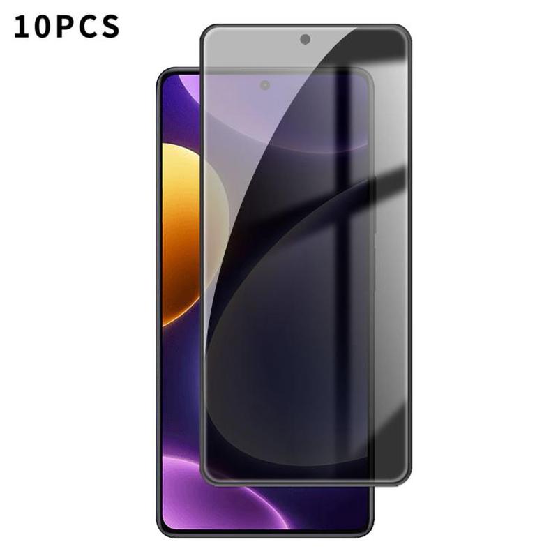 For Redmi Note 12 Turbo 10pcs Kalebol High-Aluminum Screen-Printed Full-Coverage Black-Border Privacy Tempered Glass Film