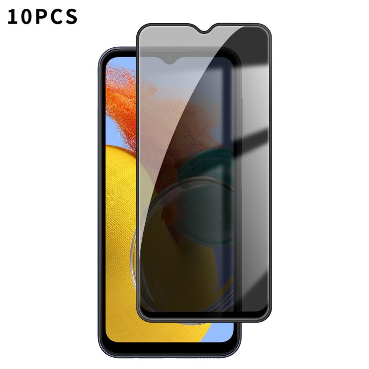 For Samsung Galaxy M14 5G 10pcs Kalebol High-Aluminum Screen-Printed Full-Coverage Black-Border Privacy Tempered Glass Film