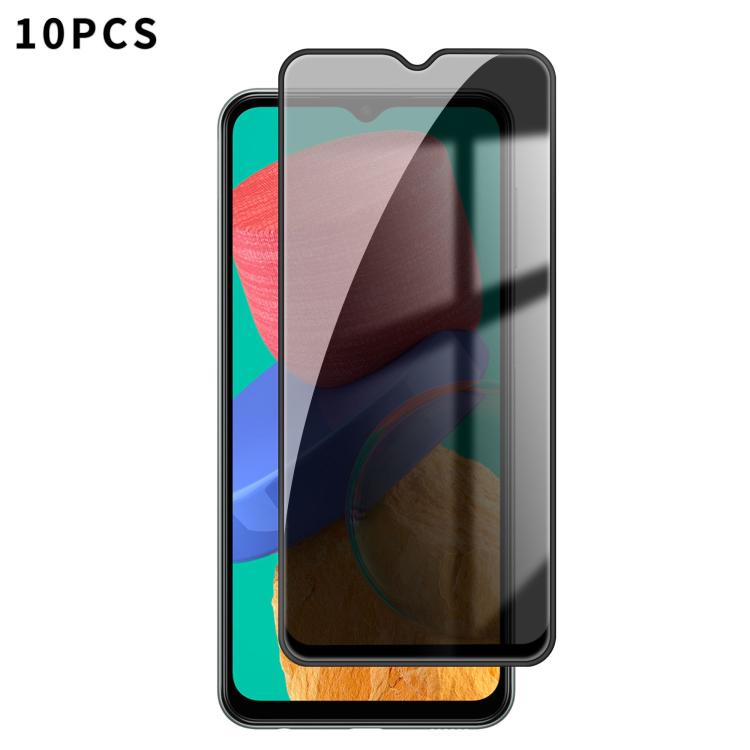 For Samsung Galaxy M33 5G 10pcs Kalebol High-Aluminum Screen-Printed Full-Coverage Black-Border Privacy Tempered Glass Film