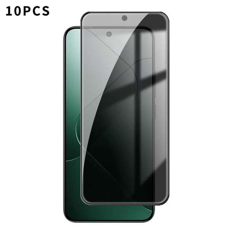 For Xiaomi 14 10pcs Kalebol High-Aluminum Screen-Printed Full-Coverage Black-Border Privacy Tempered Glass Film