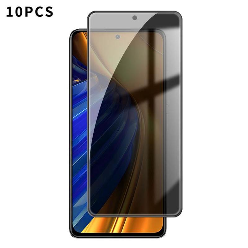 For Xiaomi Poco F4 10pcs Kalebol High-Aluminum Screen-Printed Full-Coverage Black-Border Privacy Tempered Glass Film